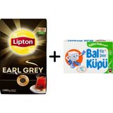 Lipton Earl Grey Dökme Siyah Çay 1000 gr + Balküpü Kesme Şeker 1000 gr - 1 kg
