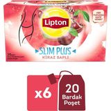 Lipton Form Plus Çay Kiraz Saplı 20 Li 40 Gr x 6 Adet