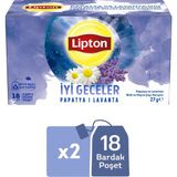 Lipton Iyi Geceler Papatya ve Lavanta Bitki ve Meyve Çayı Karışımı 18LI x 2 Adet - Bitki Çayı