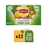 Lipton Mango & Ananas Bitki Süzen Poşet Çay 20li x 12 Adet