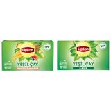 Lipton Mango ve Ananaslı Tropikal Bardak Poşet Yeşil Çay 20'li Paket ve Lipton Sade Bardak Süzen Poşet Yeşil Çay 20'li Paket, 30 g