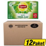 Lipton Sade Yeşil Bardak Poşet Çay 20'li x 12 Paket 1 Koli