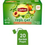 Lipton Şeftali ve Bergamot Aromalı Yeşil Çay 20LI - Bitki Çayı