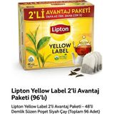 Lipton Yellow Label 48 Adet Demlik Siyah Çay 153 gr 2'li Avantaj Paketi