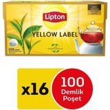 Lipton Yellow Label Demlik Poşet Çay 100'LÜ 1 Koli (16 Lı)