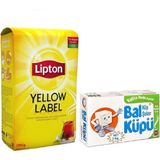 Lipton Yellow Label Dökme Siyah Çay 1000 gr + Balküpü Kesme Şeker 1000 gr - 1 kg