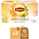 Lipton Yemek Sonrası Nane ve Zencefil Bitki Çayı Karışımı 18LI x 3 Adet