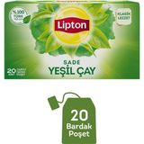 Lipton Yeşil Çay Sade Bitki Çayı 20 Adet Doğal İçerik ve Yumuşak İçimle