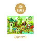 LİPYOS 200 Parça Ahşap Puzzle, Masal Kahramanları, Şato