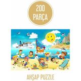 Lipyos 200 Parça Ahşap Puzzle Yaz, Tatil, Deniz, Eğlence
