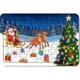 Lipyos 54 Parça Ahşap Puzzle Yılbaşı Noel Baba ve Geyik