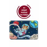 Lipyos Astranot Kedi Uzayda A3 104 Parça Puzzle, Oyuncak, Yapboz