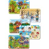 Lipyos Çiftlik Hayvanları, Deniz, Tatil, Deniz Canlıları, Yılbaşı, Kardan Adam 54 Parça Ahşap Puzzle A41698