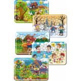 Lipyos Çiftlik Hayvanları, Deniz, Tatil, Deniz Canlıları, Yılbaşı, Kardan Adam 54 Parça Ahşap Puzzle