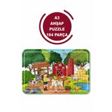 LİPYOS Çiftlik Ve Çiftlik Hayvanları A3 104 Parça Puzzle, Oyuncak, Yapboz A3 1384