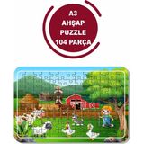 Lipyos Çiftlik ve Çiftlik Hayvanları A3 104 Parça Puzzle, Oyuncak, Yapboz