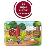 Lipyos Çiftlik ve Çiftlik Ürünleri A3 104 Parça Puzzle, Oyuncak, Yapboz