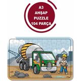 Lipyos Çimento Kamyonu A3 104 Parça Ahşap Puzzle
