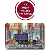 Lipyos Çöp Kamyonu A3 104 Parça Puzzle, Oyuncak, Yapboz