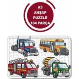 Lipyos Itfaiye, Otobüs, Tır ve Çimento Kamyonu A3 104 Parça Ahşap Puzzle