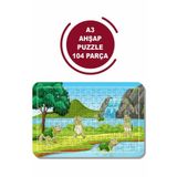 Lipyos Kaplumbağalar Hayvanlar A3 104 Parça Puzzle, Oyuncak, Yapboz