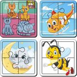 Lipyos Kedi, Helikopter, Aydede ve Fil, Arı 4 Parça 4'lü Yapboz Ilk Puzzle, Kolay Puzzle 4PUZZ1660