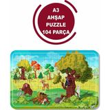 Lipyos Lipyos Sevimli Hayvanlar A3 104 Parça Puzzle, Oyuncak, Yapboz