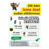 LİPYOS Okul Etiketi Kalem Defter Etiketi Kişiye Özel İsim Yazılabilen Etiket 208 Parça