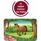 Lipyos Sevimli At A3 104 Parça Ahşap Puzzle