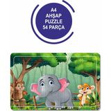 Lipyos Sevimli Fil ve Arkadaşları A4 54 Parça Puzzle, Oyuncak, Yapboz