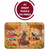 Lipyos Sevimli H.ayvanlar ve Müzik A3 104 Parça Puzzle, Oyuncak, Yapboz