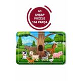 LİPYOS Sevimli Hayvanlar A3 104 Parça Puzzle, Oyuncak, Yapboz A3 10008