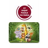 LİPYOS Sevimli Hayvanlar A3 104 Parça Puzzle, Oyuncak, Yapboz A3 1002