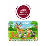 LİPYOS Sevimli Hayvanlar A3 104 Parça Puzzle, Oyuncak, Yapboz A3 1003