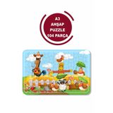 Lipyos Sevimli Hayvanlar A3 104 Parça Puzzle, Oyuncak, Yapboz A3 1612