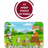 Lipyos Sevimli Hayvanlar A3 104 Parça Puzzle, Oyuncak, Yapboz