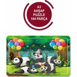 Lipyos Sevimli Hayvanlar Panda A3 104 Parça Puzzle Oyuncak Yapboz