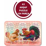 Lipyos Tavuk ile Horoz A3 104 Parça Puzzle, Oyuncak, Yapboz