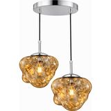 Liquid Glass Modern Sarkıt Avize – Bakır , Gold , Füme Organik Tasarım Tekli Avize - Krom - Bal