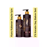 Liquid Keratin #000440 Kabaran Kuru Saçlara 2'li Keratin Bakım Seti (Şampuan Ve Krem)