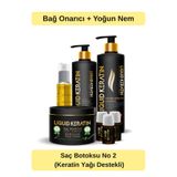 Liquid Keratin Keratin Yağlı Saç Botoksu No 1 (Onarım + Yoğun Nem) Keratin Bakım Seti - Yanan Yıpranan Kuru Saçlara