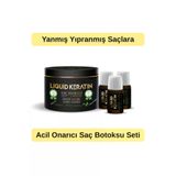 Liquid Keratin KRS3801-YHB Yıpranmış Yanmış Saçlar Için Acil Onarıcı Saç Botoksu Keratin Saç Bakım Seti
