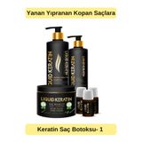 Liquid Keratin Yanan Yıpranan Kırılan Saçlara - Saf Keratin Botoks Bakım Seti No 1 - Doğal Saç Kurtarma