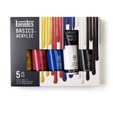 Liquitex 3699350 Basic akrilik boya, çeşitli, 5 x 118 ml