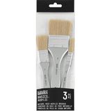 Liquitex 3699370 Fırça Seti, Için, 3 Düz Fırça 1/2", 1" 2" Kısa Saplı, Uzun Ömürlü, Şeklini Koruyan - Standart