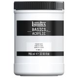 Liquitex 4332432 Basics – Akrilik boya, monopigmente sanatçı pigmentleri, solmaz, orta viskozite, aşif kalitesi, ipek parlaklığında kaplama, 946 ml tencere, titanyum beyazı