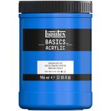Liquitex 4332470 Basics akrilik boya, monopigmente sanatçı pigmentleri, solmaz, orta viskozite, akik kalitesi, ipek parlaklığında kaplama, 946 ml tencere, Cölin mavisi
