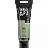 Liquitex Basics 1046205 monopigmente akrilik boya, sanatçı pigmentleri, solmaz, orta viskozite, aşivkalitesi, ipek parlaklığında kaplama, 118 ml tüp, gri yeşil
