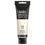 Liquitex Basics 1046238 monopigmente akrilik boya, sanatçı pigmentleri, solmaz, orta viskozite, aşivkalite, ipek parlaklığında kaplama, 118 ml tüp, yanardöner beyaz