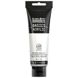 Liquitex Basics 1046430 monopigmente akrilik boya, sanatçı pigmentleri, solmaz, orta viskozite, aşivkalitesi, ipek parlaklığında kaplama, 118 ml tüp, karışık beyaz şeffaf
